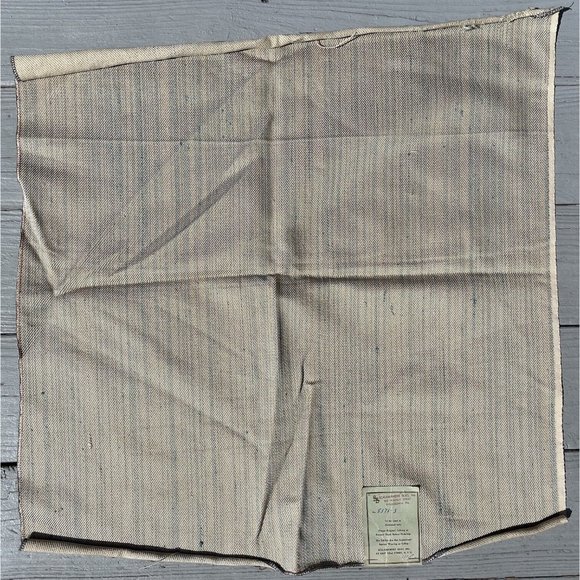 MCM Fabric Beige & Blue Mid-Century Cotton Silk Scalamandre Sample Sewing Supply - Picture 3 of 9